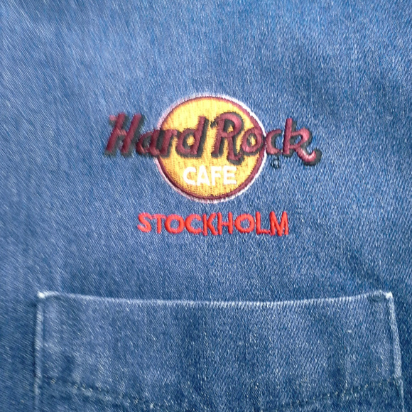 Hard Rock Café Stockholm shirt Size L Denim Blue - Picture 5 of 8